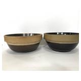 Two large stoneware bowls