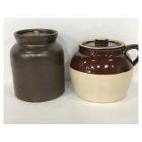 Two brown stoneware jugs