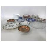 Seven saucers and 3 cup and saucer sets