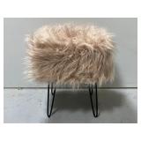 New pink faux fur metal hair pin stool