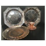 Vintage pink depression glass