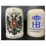 Austria and München beer steins
