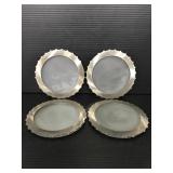 Metal framed frosted glass coasters