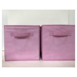 Pair of pink cube baskets