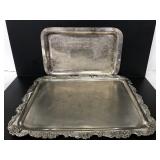 Two stamped metal trays