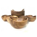 Wood salad bowl set