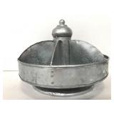 Galvanized lazy susan organizer