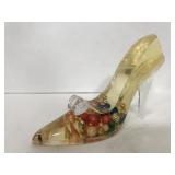 Acrylic bead in shoe phone holder