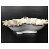 Antique hand painted gold trimmed dish