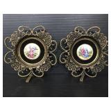 Pair of matching French ornate wall plaques