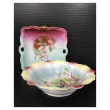 Antique porcelain bowl & Germany Bavaria plate