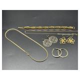 Gold tone jewelry collection