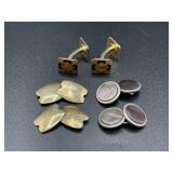 Three pair of vintage cufflink