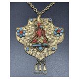 Accessocraft NYC red coral turquoise Buddha