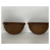 Pair of MCM Homco wall pocket planter baskets