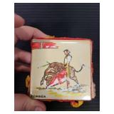 Vintage four box matches set bull fighter coaster