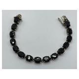 Smoked Topaz bracelet with sterling silver clasp