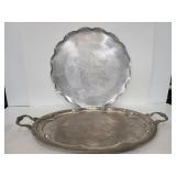 Two large metal trays