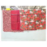 Three vintage linned vinyl tablecloths holiday