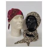 Two vintage headscarves