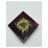 Signed Diamond shaped art glass tile