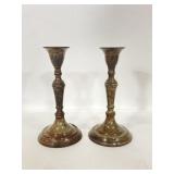 Pair of matching solid brass candlesticks
