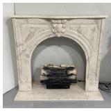 Marble stone fireplace & mantle