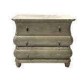 Silver finish Bombay Chest curved dresser