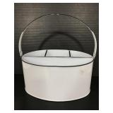 Metal bucket utensil divided caddy