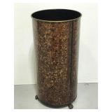 Decorative small metal trash can