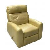 Yellow leather rocking recliner swivel chair