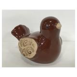 Brown ceramic bird decor