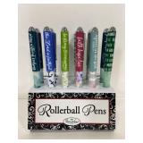 Brownlow Gifts rollerball pens w/ stand