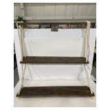 Hanging 3-tier rustic rope ladder shelves