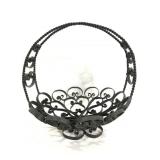 Vintage iron display basket bowl