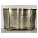 Metallic finished wood credenza