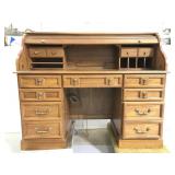 Red oak roll top desk