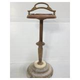 Vintage metal ashtray stand with glass ashtray