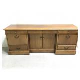Vintage wood office filing cabinet credenza