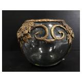 Vintage glass bowl with accents