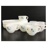 Stafford federalist milk glass bamboo snack set