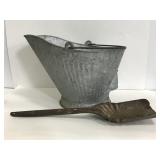 Galvanized scuttle bucket and shovel