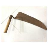 Large vintage hand scythe farm tool