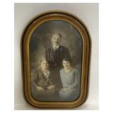 Antique 1929 bubble framed family portrait