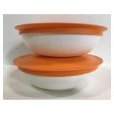 Two Tupperware bowls with lids