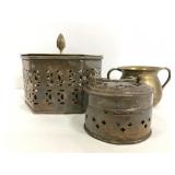 Threee vintage brass pieces
