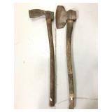 Vintage broad head axe and root cutter