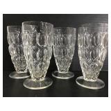 Set of 4 textured glass footed glasses