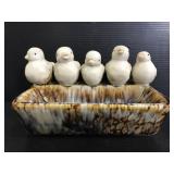 Porcelain 5 bird trinket dish