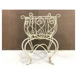White metal planter holder
